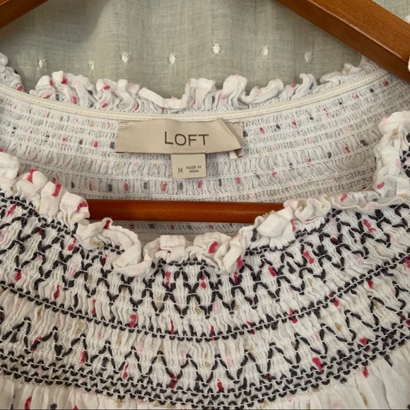 Loft Swiss Dot Smocked Top - Picture 2 of 5